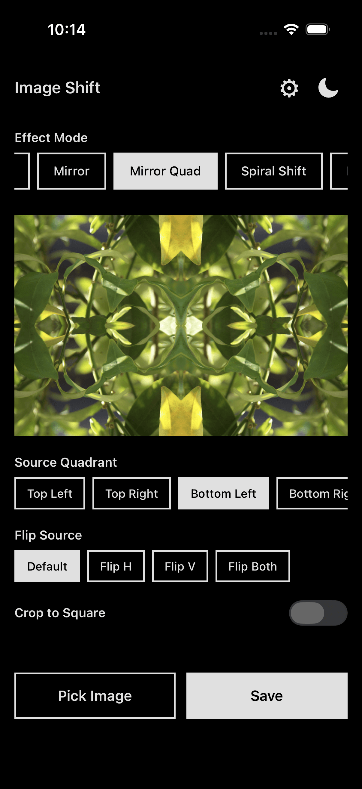 Image Shift — export